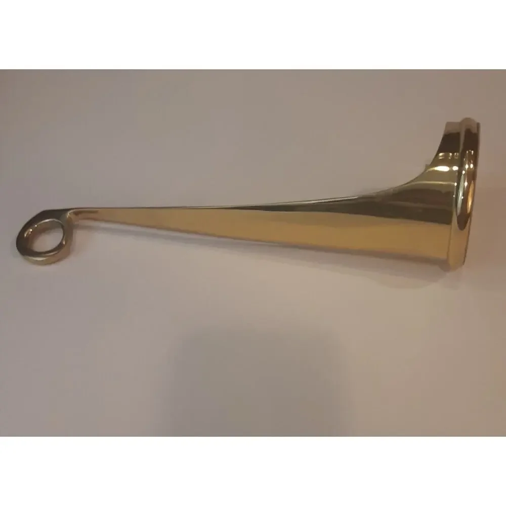 Brass Taper Candle Holder Tall Scrolled Finger Hole Versatile Decor